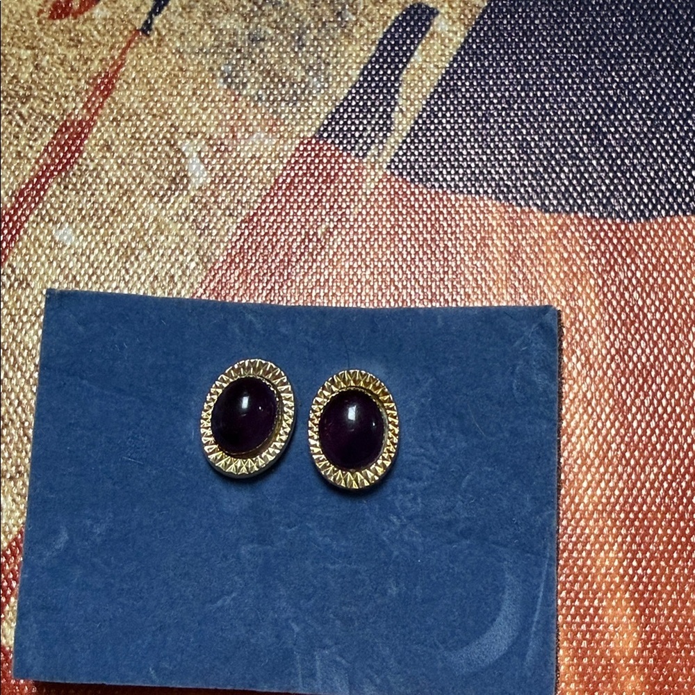 Elegant Gold and Black Stud Earrings